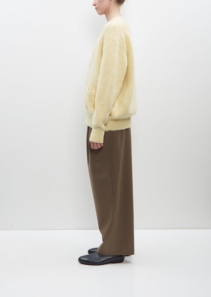 Wool and Kid Mohair Cardigan — Cream