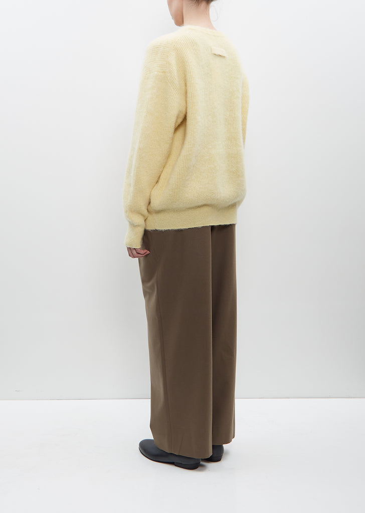 Wool and Kid Mohair Cardigan — Cream