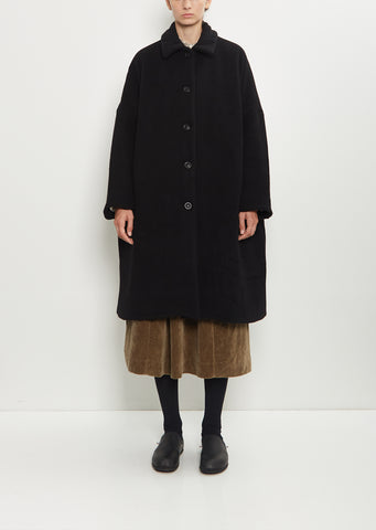 Big Blobby Cashmere Coat — Black