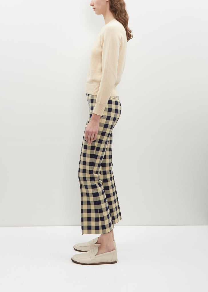 Gingham Kick Pant — Navy