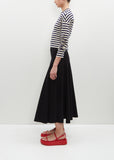 Long Cotton Knit Flared Skirt