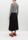 Long Cotton Knit Flared Skirt