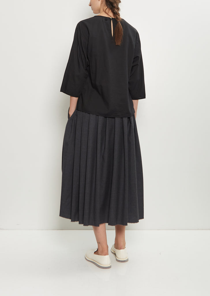 Mucra Cotton Flannel Blouse — Black