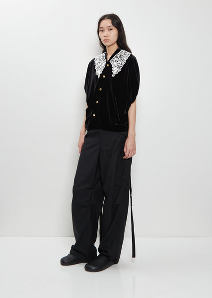 Lace Collar Velvet Top – La Garçonne