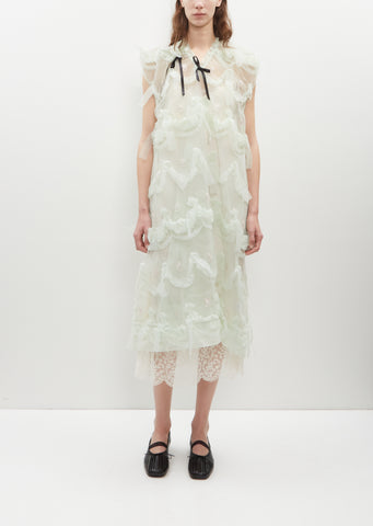 Tulle Dress with Shoulder Bite