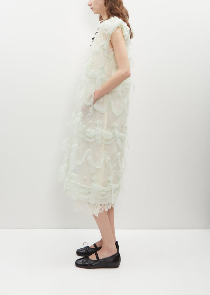 Tulle Dress with Shoulder Bite