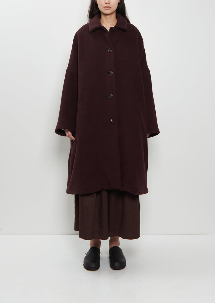 Big Blobby Cashmere Coat — Prune