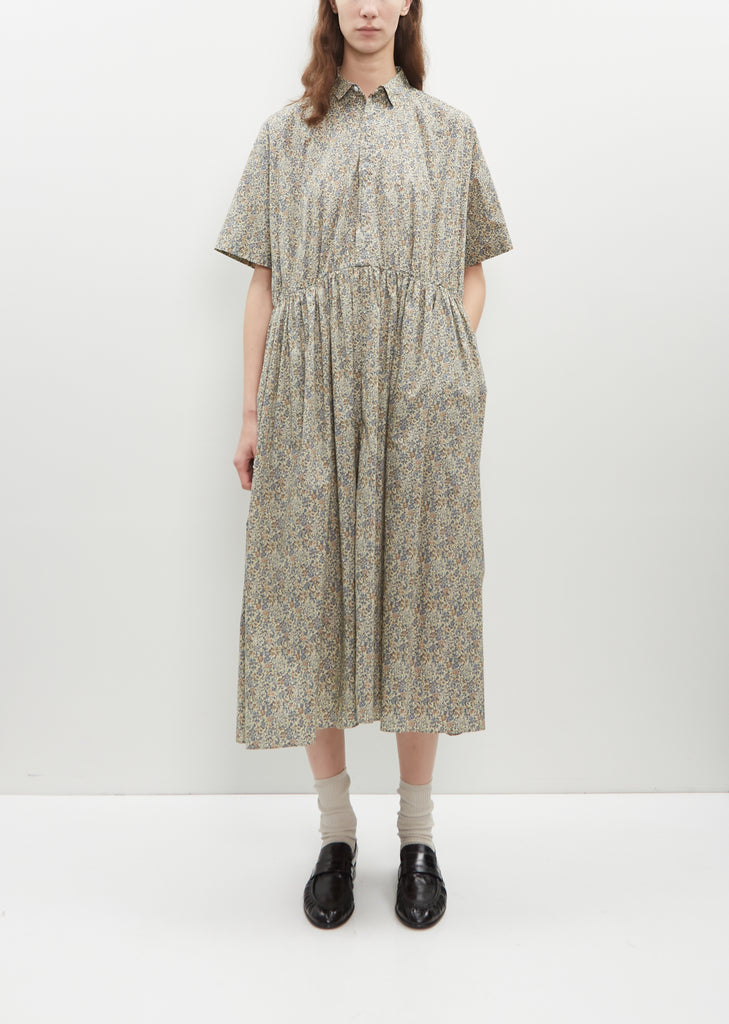 Short Sleeve Gathered Dress