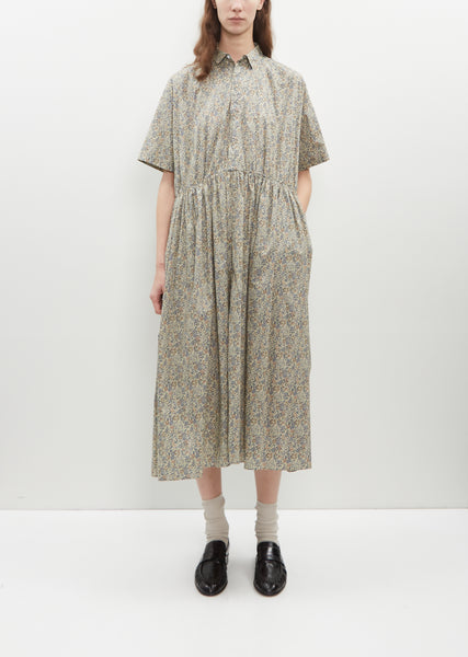 Short Sleeve Gathered Dress – La Garçonne