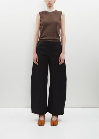 Wide Legs Viscose Cotton Twill Pants