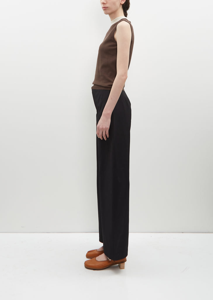Wide Legs Viscose Cotton Twill Pants