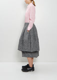 Asymmetric Wool Houndstooth Skirt