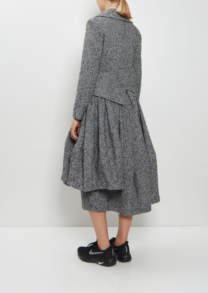 Asymmetric Wool Houndstooth Jacket