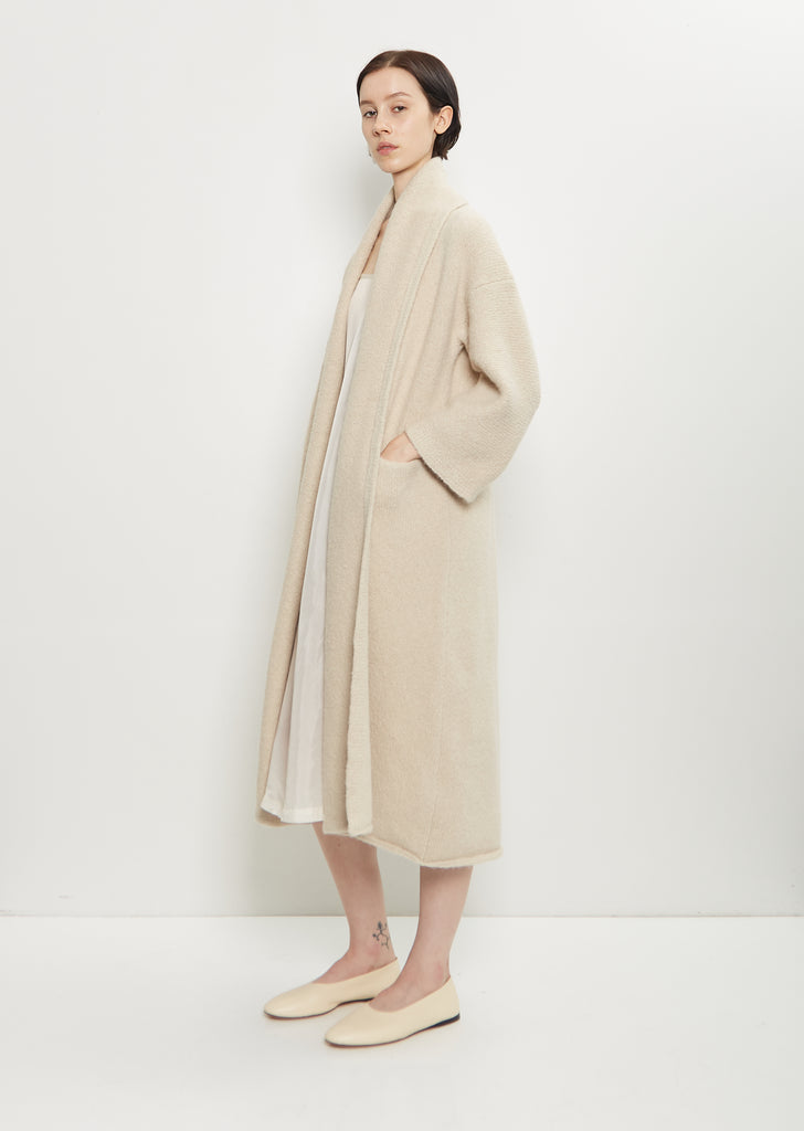Long Shawl Alpaca Cardigan — Antique Melange