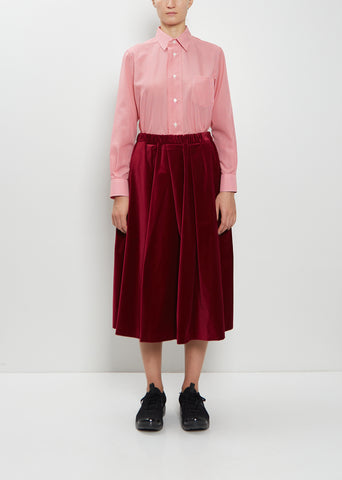 Pleated Cotton Velvet Skirt