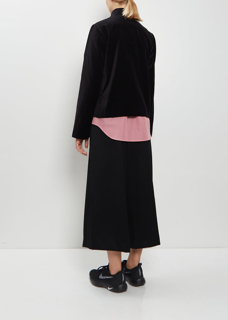 Stand Collar Velvet Jacket