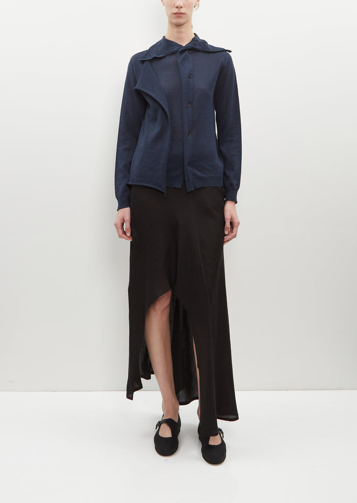 High Neck Flax Cardigan