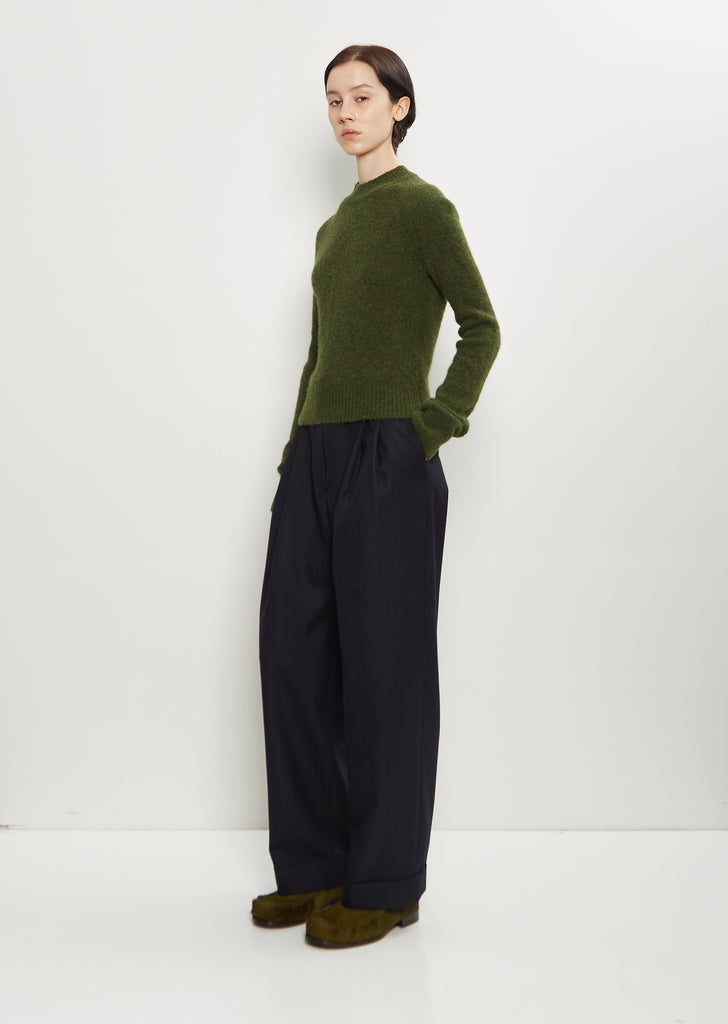 Texas Stretch Alpaca Merino Wool Sweater — Dark Green