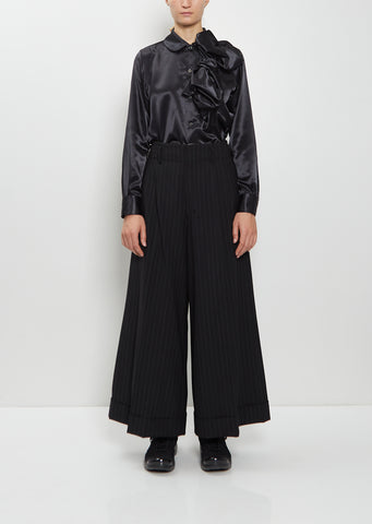 Cropped Wide Wool Blend Pants