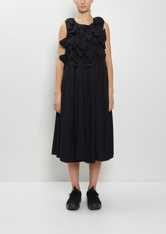 Sculptural Details Wool Dress