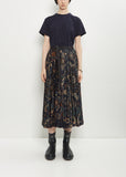 Floral Print Technical Satin Skirt