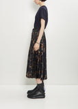 Floral Print Technical Satin Skirt