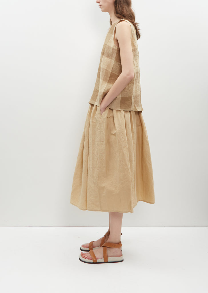 Linen Cotton Gathered Skirt