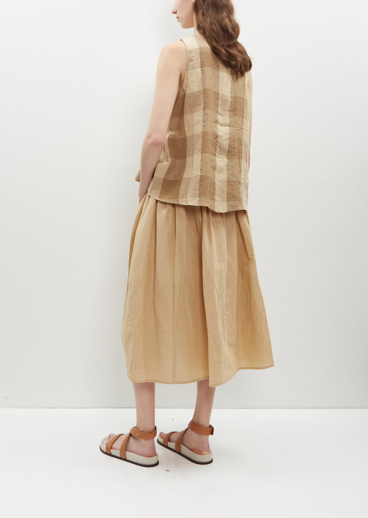 Linen Cotton Gathered Skirt