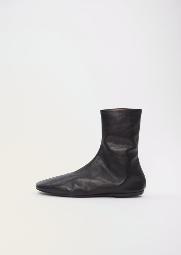 Leather Ankle Sock Boot