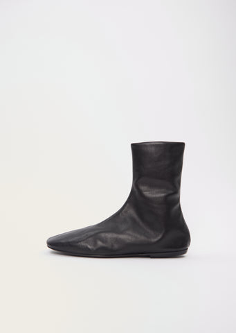 Leather Ankle Sock Boot