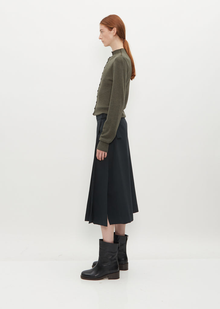 Pleated Wrap Skirt