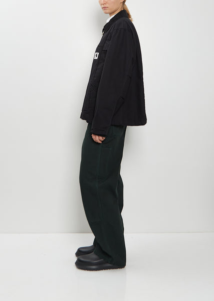 Washed Cotton Canvas Duck Jacket — Black – La Garçonne