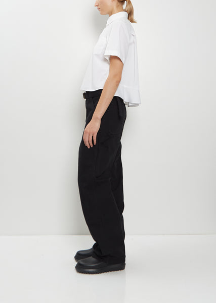 Washed Cotton Canvas Duck Pants — Black – La Garçonne