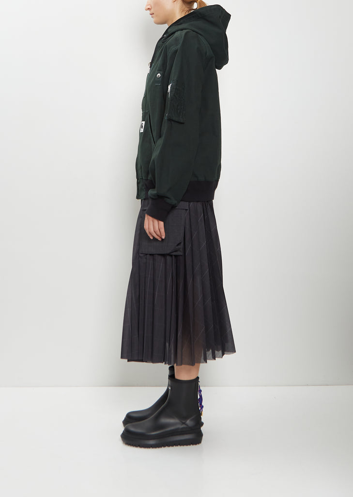 Washed Cotton Denim Duck Hooded Blouson