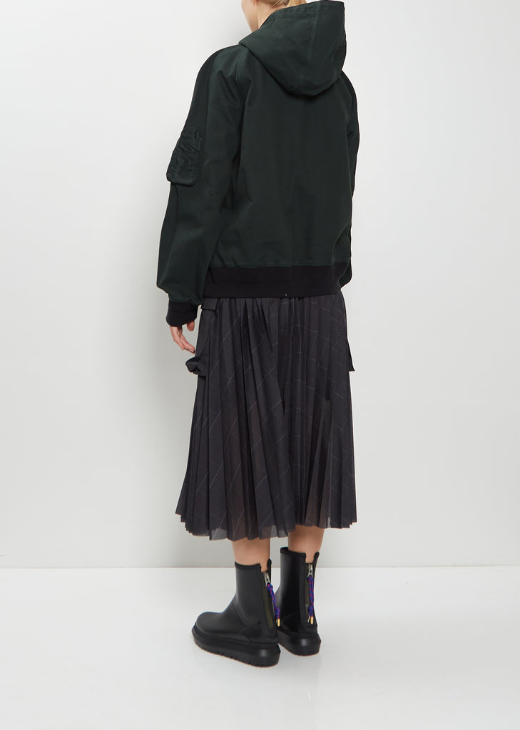 Washed Cotton Denim Duck Hooded Blouson