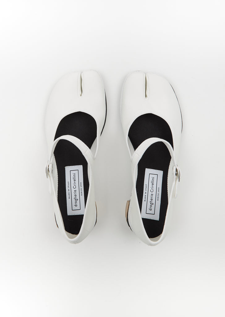 Fu-Geta Tabi Mary Jane Nappa Ness — White