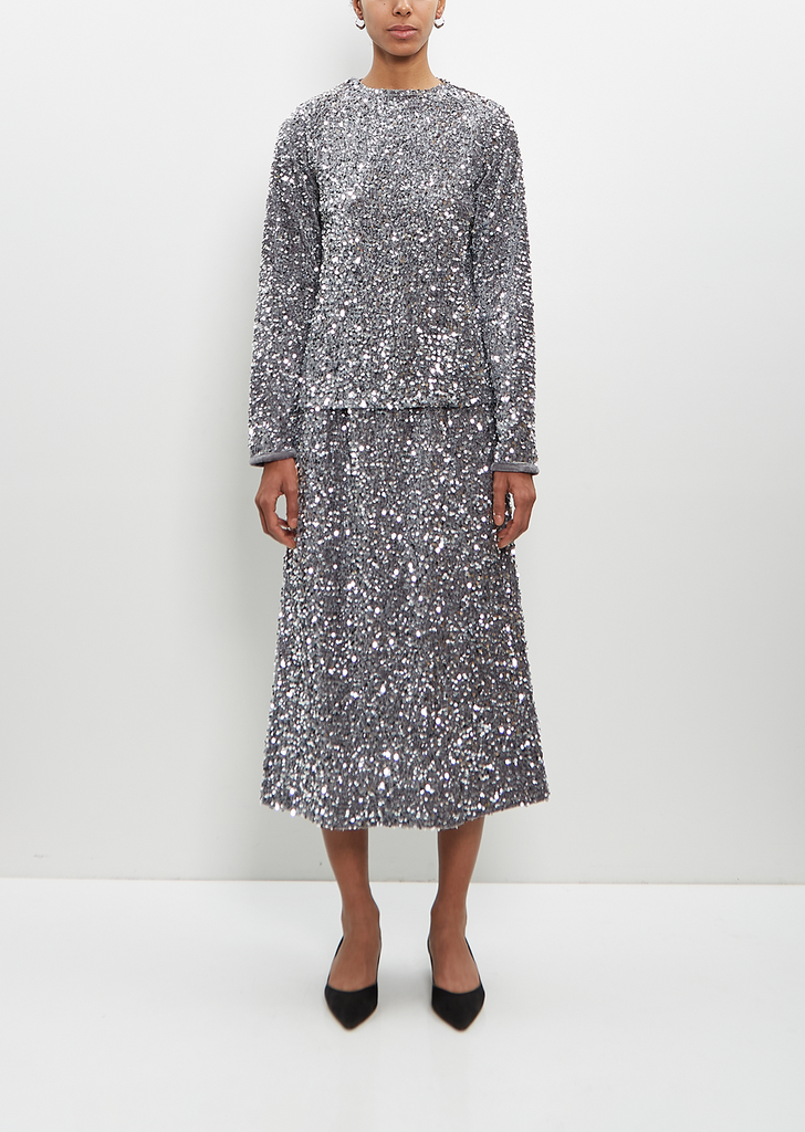 Shine Velvet Paisley Skirt