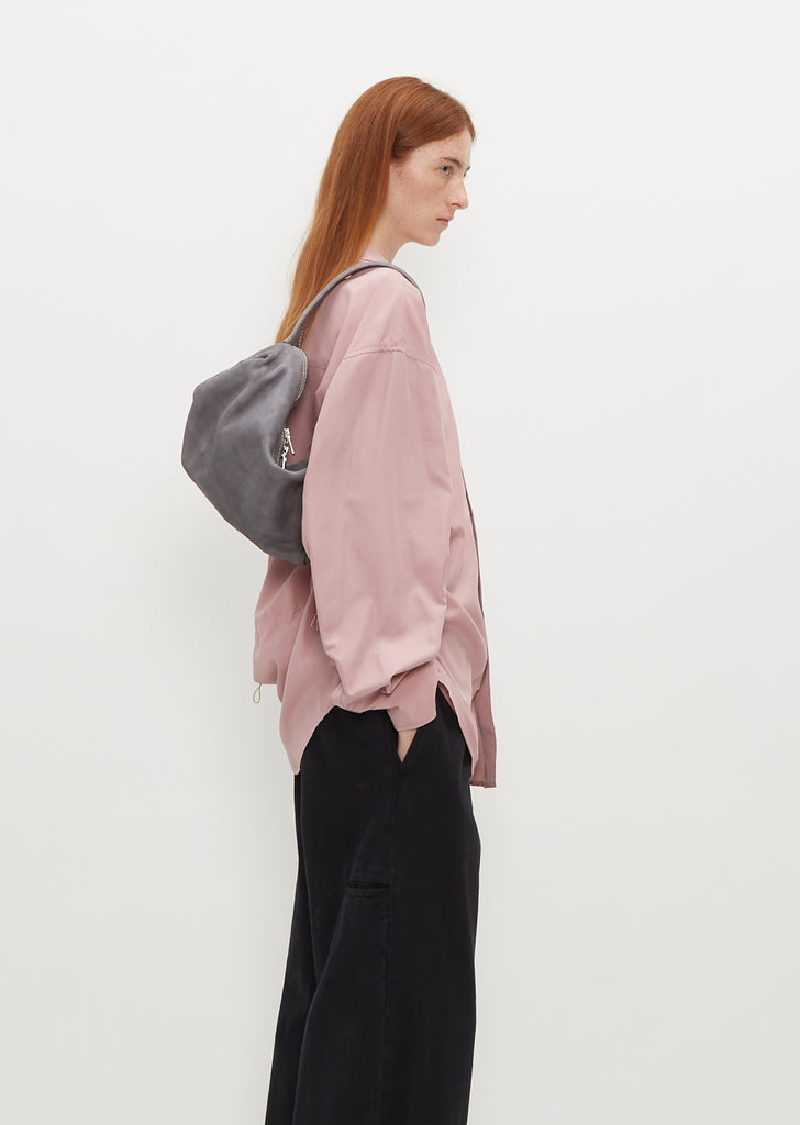 Small Leather Handle Bag — Grey