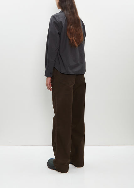 Cotton-Lyocell Open Collar Shirt – La Garçonne