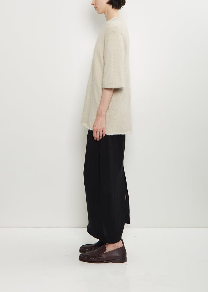 Raven Mercerized Wool Sweater — Stone Melange