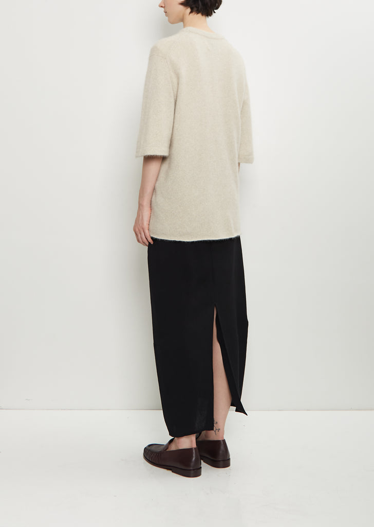 Raven Mercerized Wool Sweater — Stone Melange