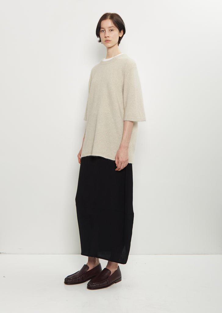 Raven Mercerized Wool Sweater — Stone Melange
