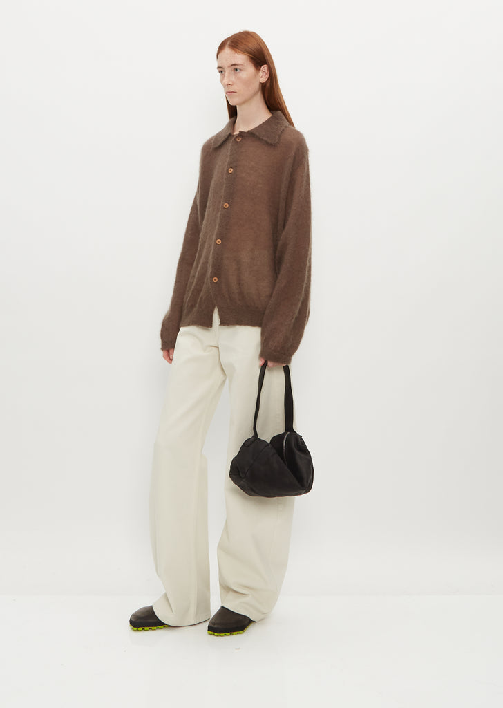 Small Leather Handle Bag — Black