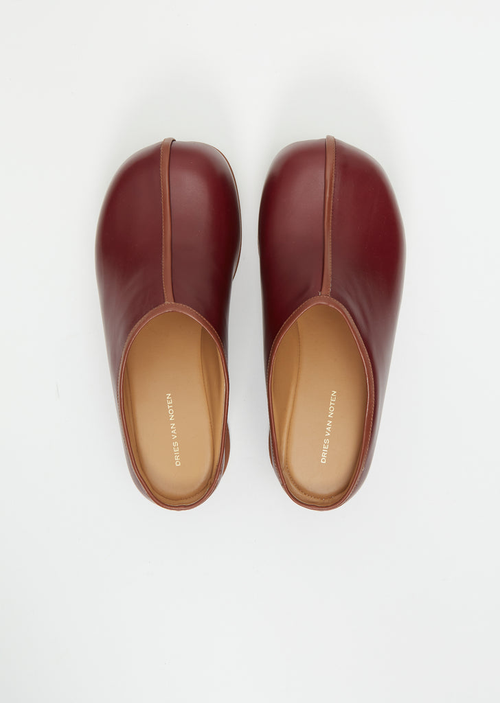 Leather Mule — Bordeaux