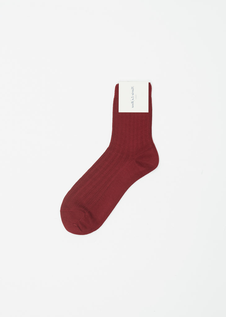 English Pointelle Socks — Bordeaux