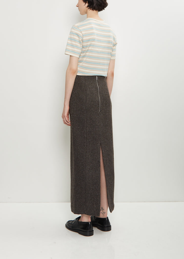 Alpaca Wool Silk Tweed Pencil Skirt