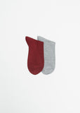 English Pointelle Socks — Bordeaux