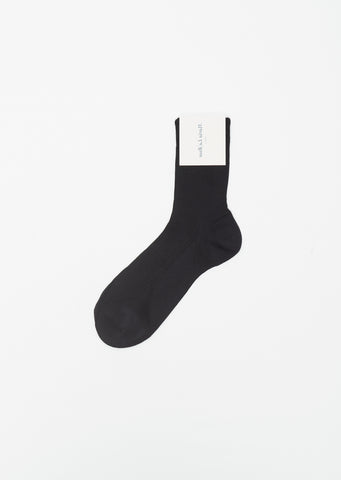 One Ribbed Socks — Nero