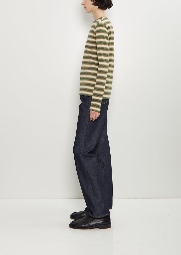 Gradient Stripe Cotton Long Sleeve Tee