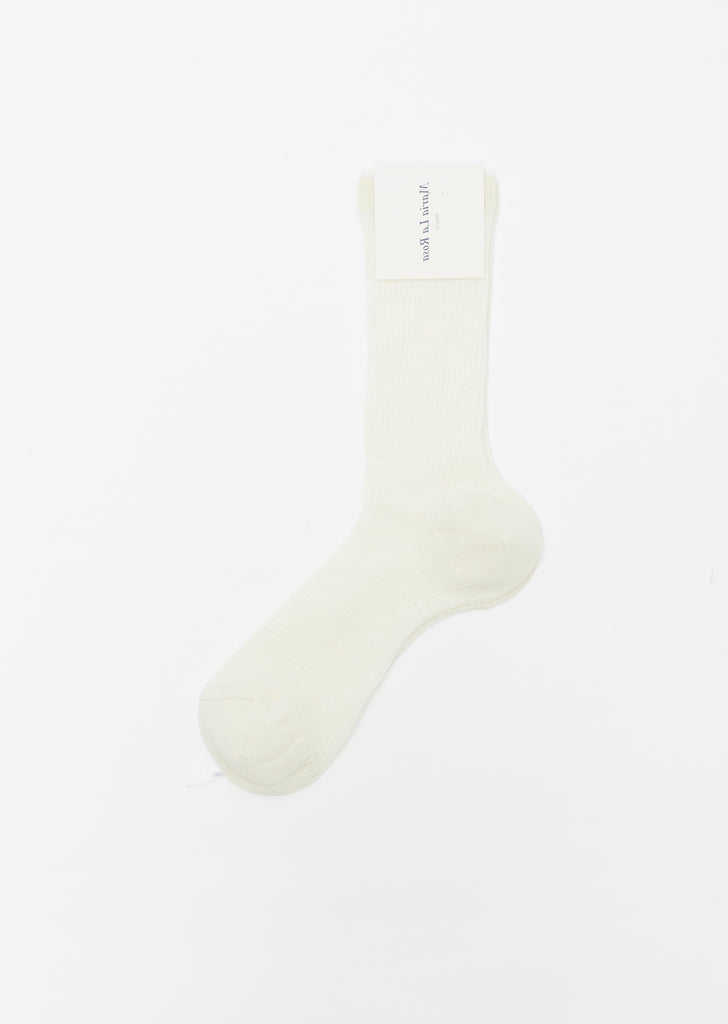Wool Blend Socks — Cream